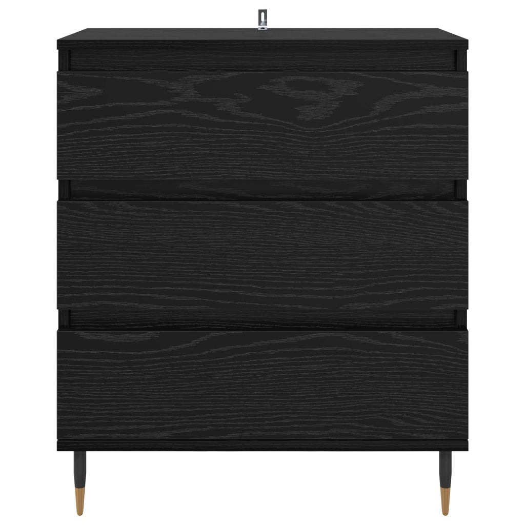 Sideboard Schwarz Eichen-Optik 60 x 35 x 70 cm Holzwerkstoff
