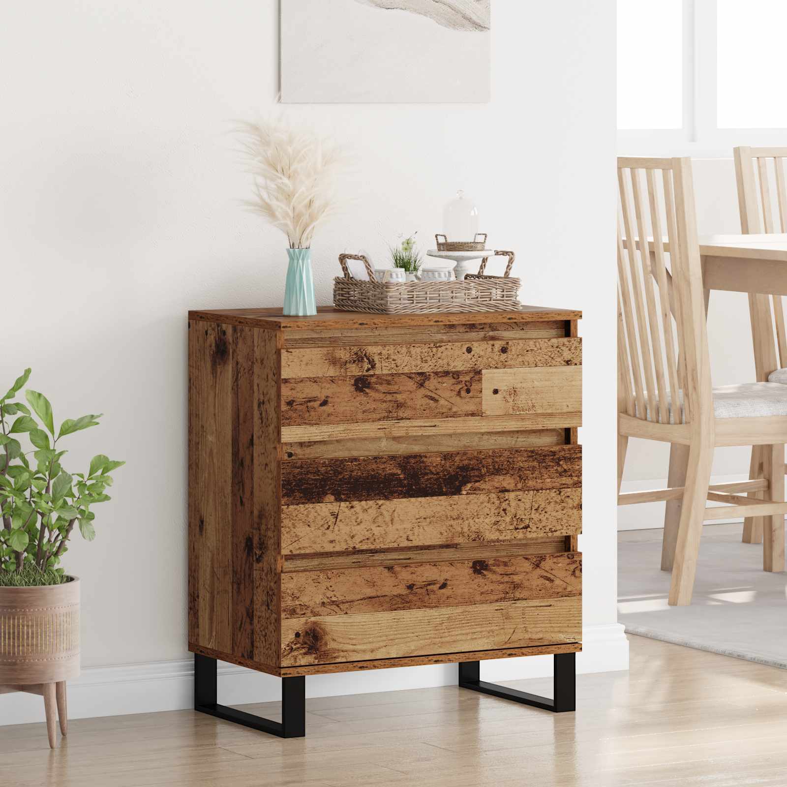 Sideboard mit Schubladen Altholz 60 x 35 x 70 cm Holzwerkstoff
