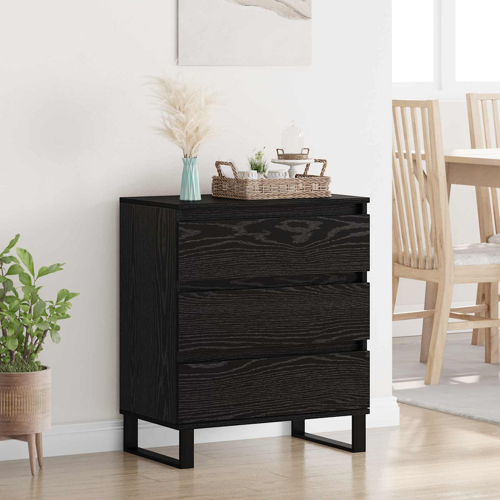 Sideboard Schwarz Eichen-Optik 60 x 35 x 70 cm Holzwerkstoff