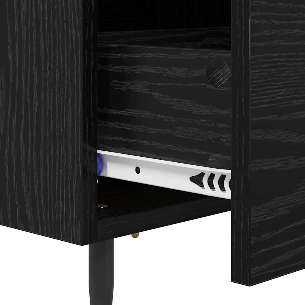 Nachttisch 2 pcs Schwarz Eichen-Optik 40 x 35 x 47,5 cm