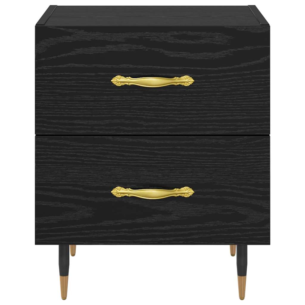 Nachttisch 2 pcs Schwarz Eichen-Optik 40 x 35 x 47,5 cm
