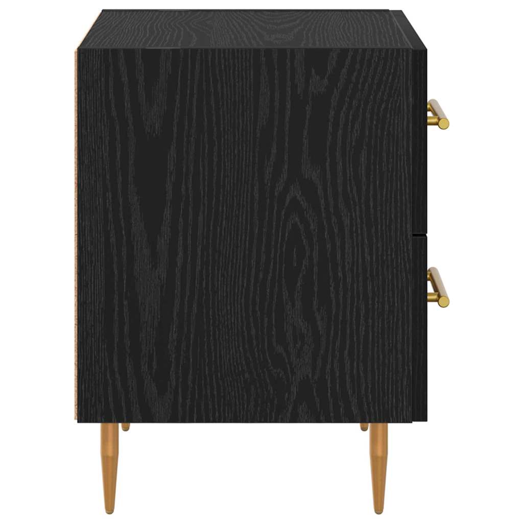 Nachttisch 2 pcs Schwarz Eichen-Optik 40 x 35 x 47,5 cm