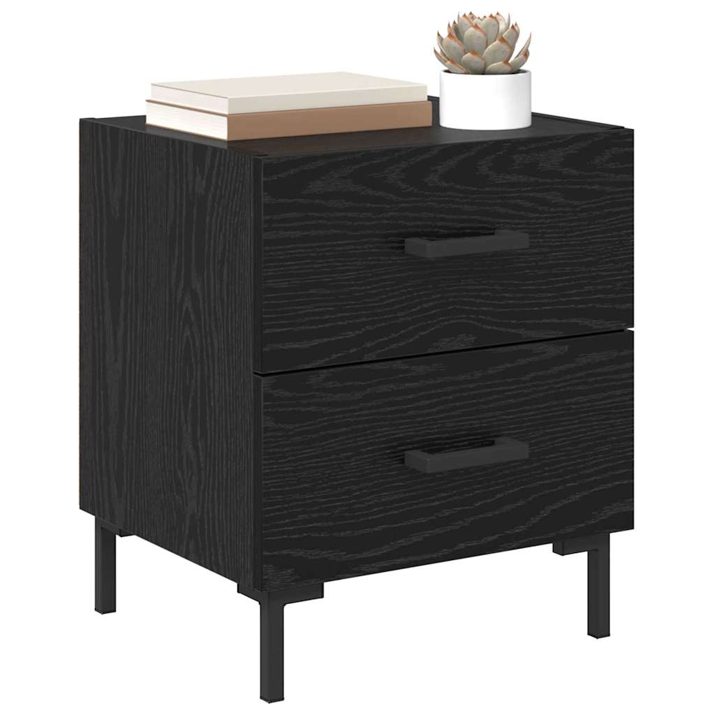 Nachttisch Schwarz Eichen-Optik 40 x 35 x 47,5 cm Holzwerkstoff