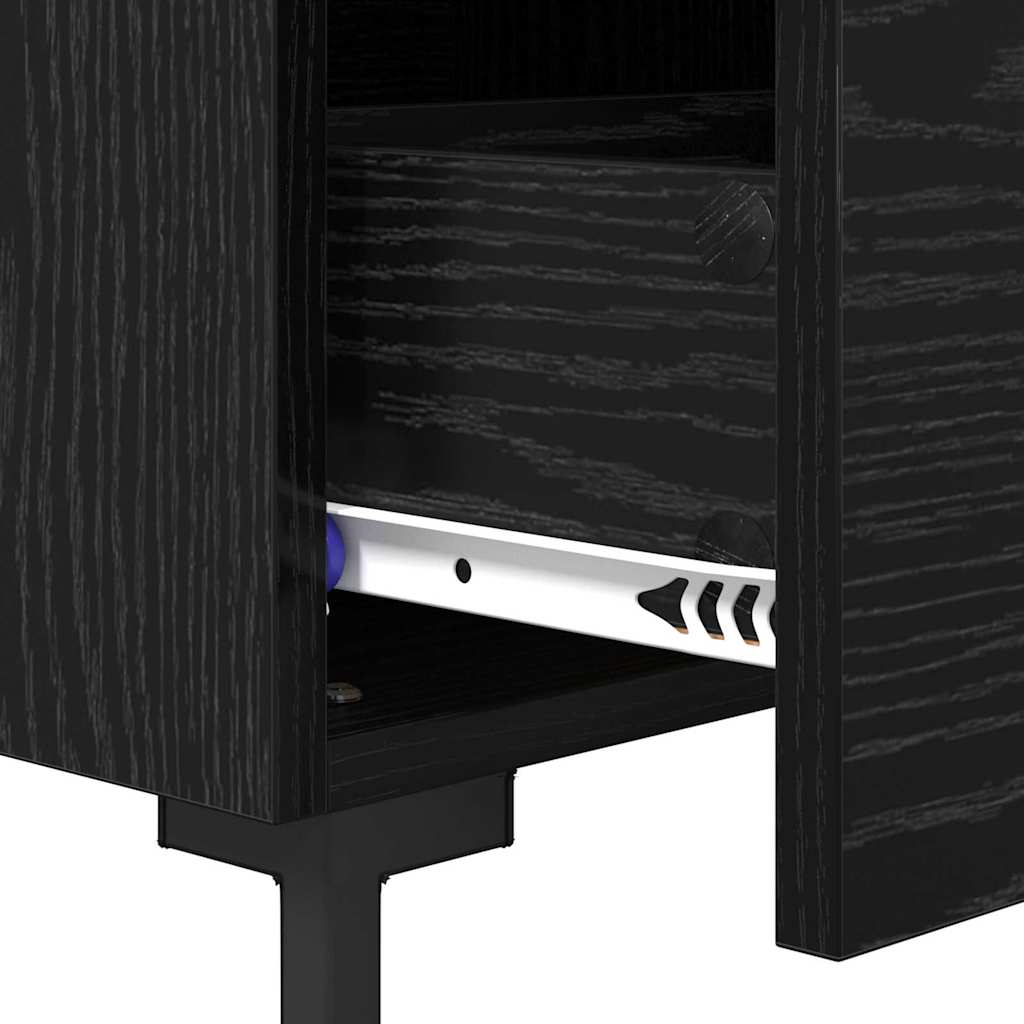 Nachttisch 2 pcs Schwarz Eichen-Optik 40 x 35 x 47,5 cm