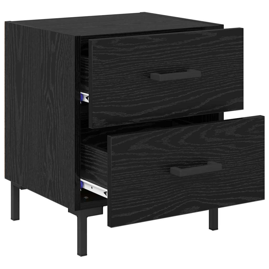 Nachttisch 2 pcs Schwarz Eichen-Optik 40 x 35 x 47,5 cm
