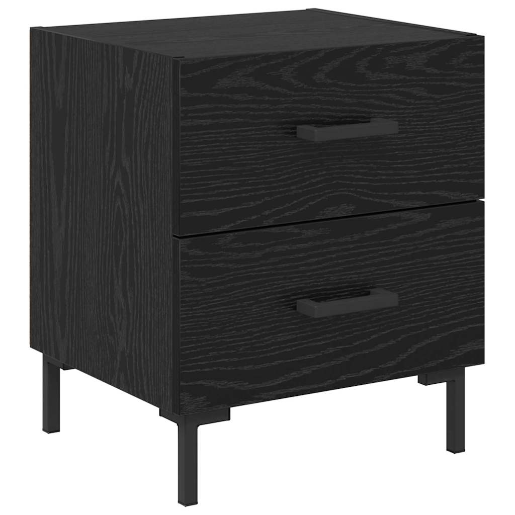 Nachttisch 2 pcs Schwarz Eichen-Optik 40 x 35 x 47,5 cm