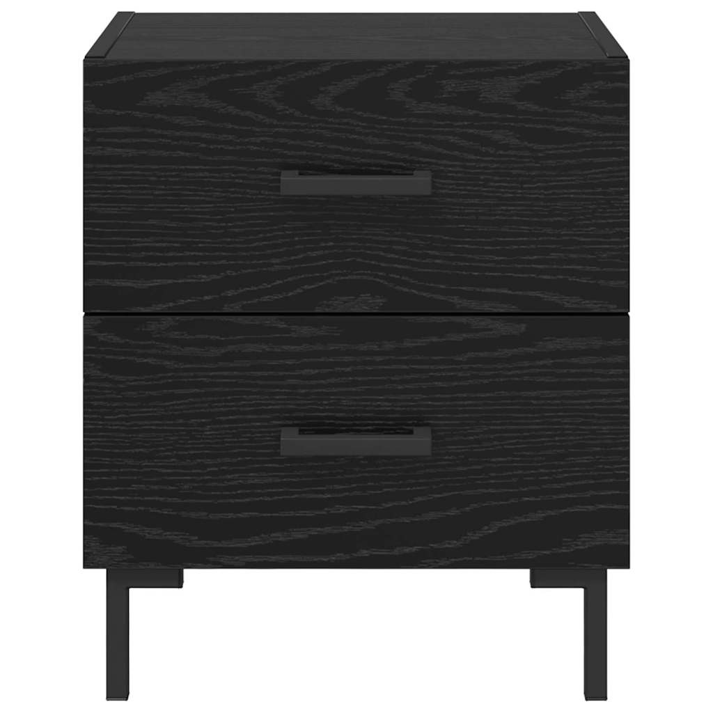 Nachttisch 2 pcs Schwarz Eichen-Optik 40 x 35 x 47,5 cm