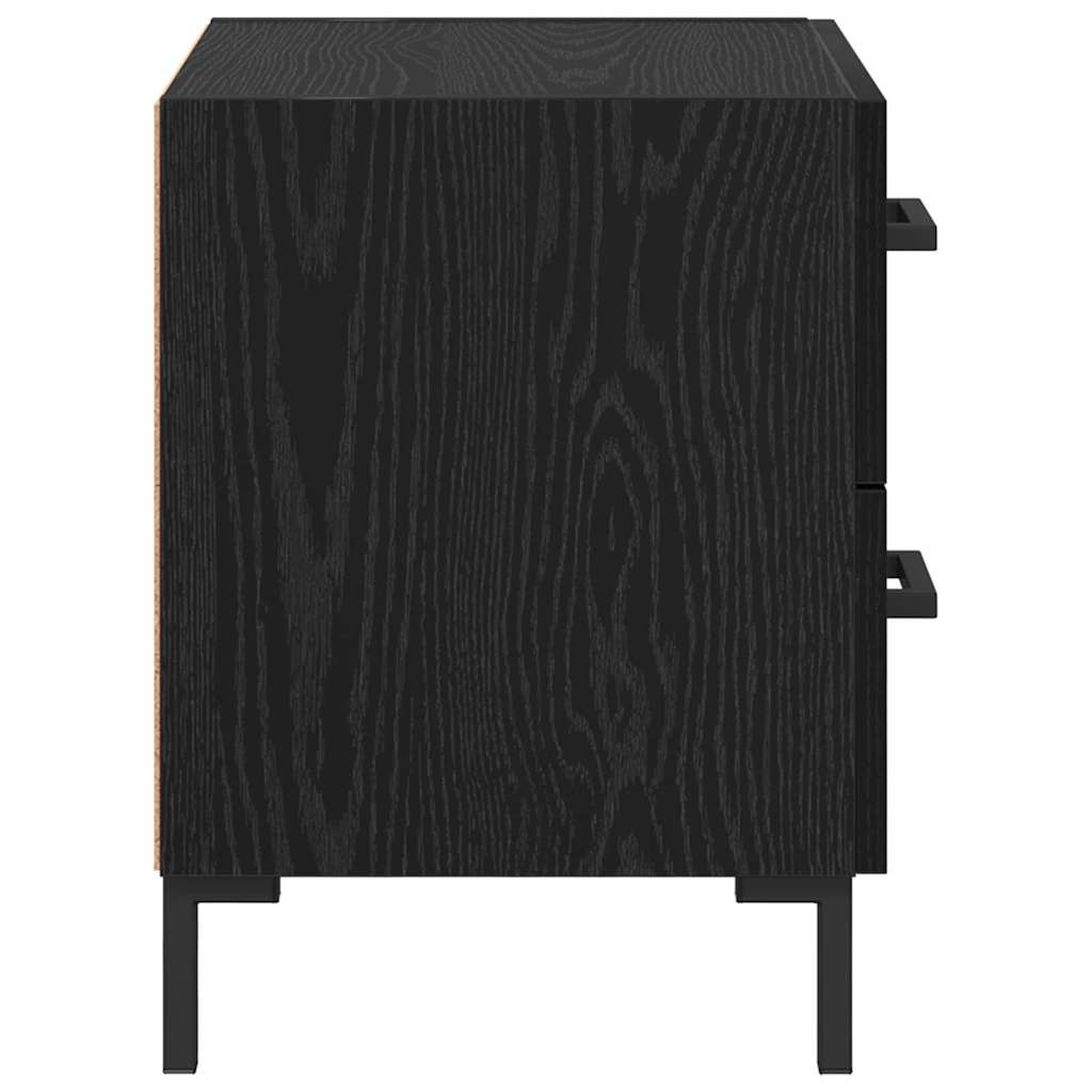 Nachttisch 2 pcs Schwarz Eichen-Optik 40 x 35 x 47,5 cm