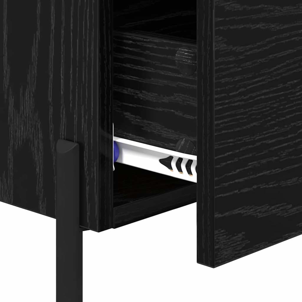 Nachttisch 2 pcs Schwarz Eichen-Optik 40 x 35 x 47,5 cm