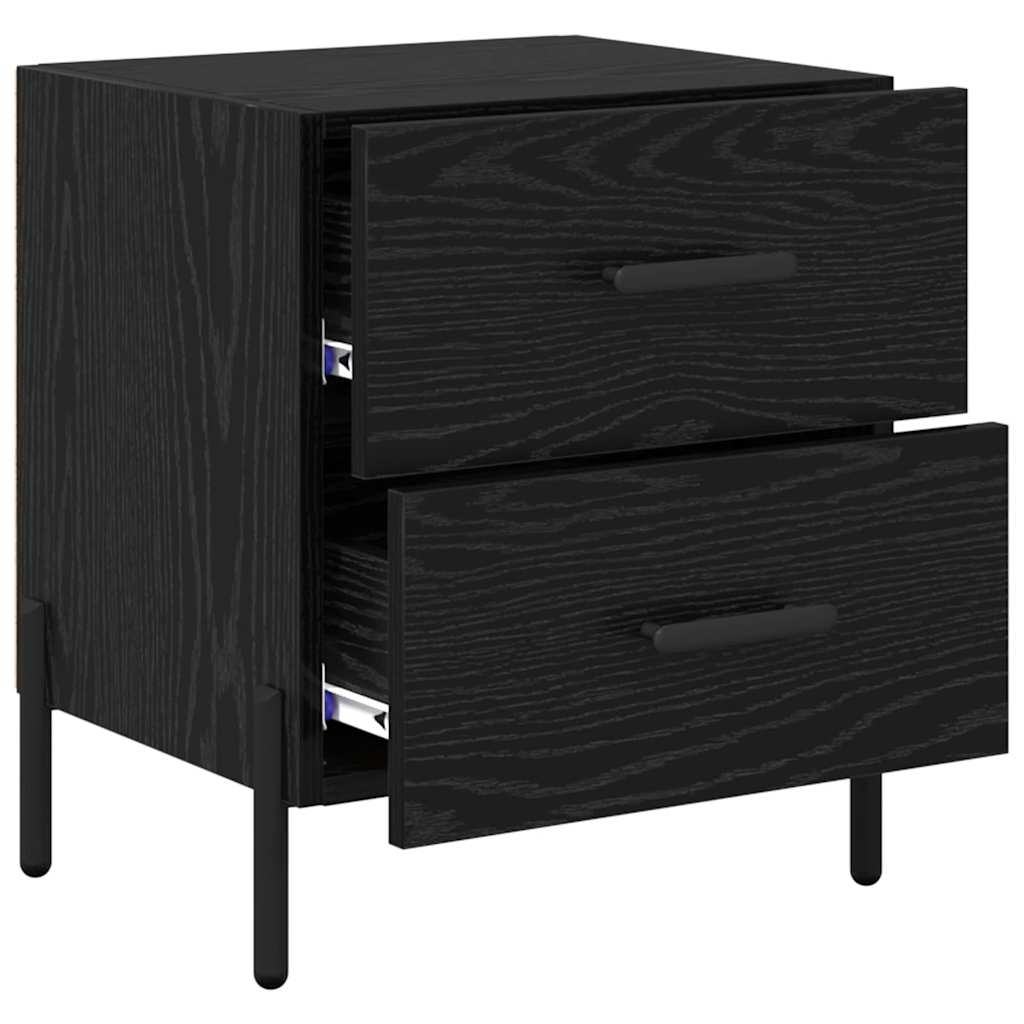 Nachttisch 2 pcs Schwarz Eichen-Optik 40 x 35 x 47,5 cm