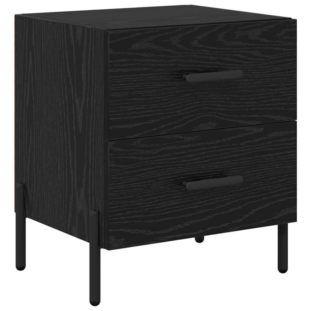 Nachttisch 2 pcs Schwarz Eichen-Optik 40 x 35 x 47,5 cm