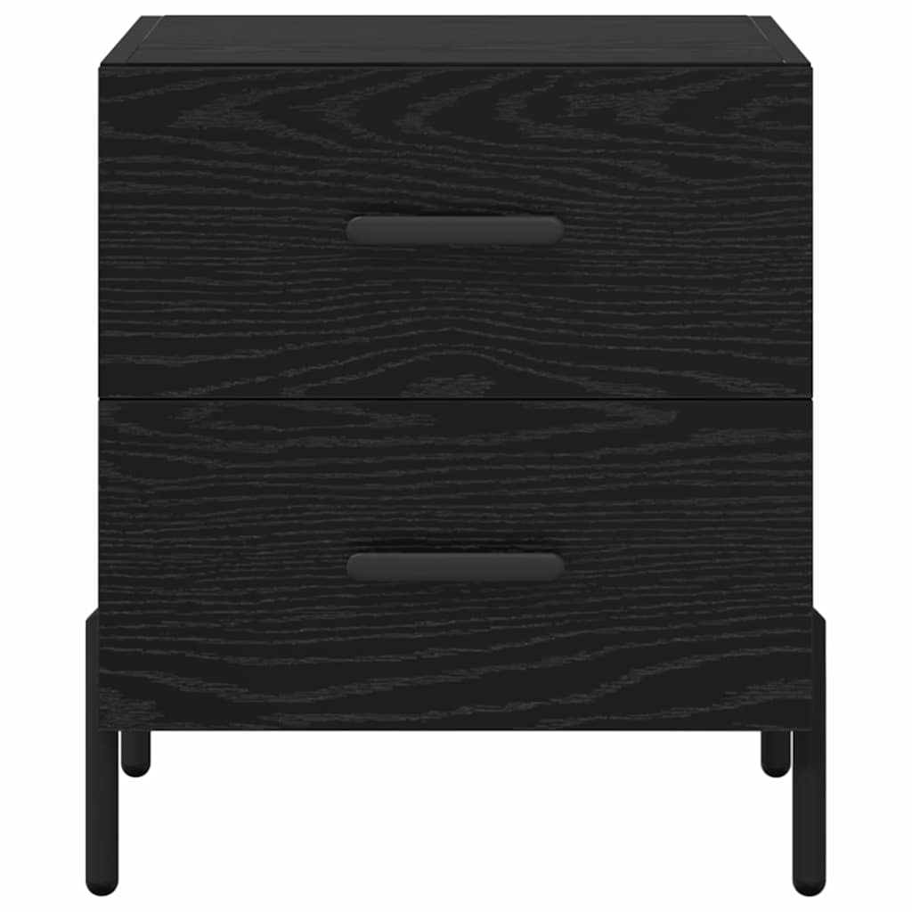Nachttisch 2 pcs Schwarz Eichen-Optik 40 x 35 x 47,5 cm