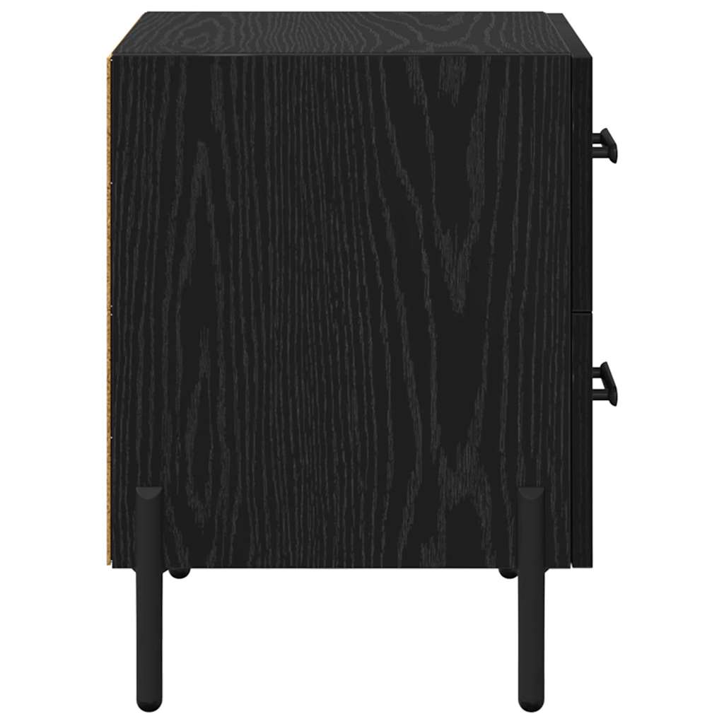 Nachttisch 2 pcs Schwarz Eichen-Optik 40 x 35 x 47,5 cm