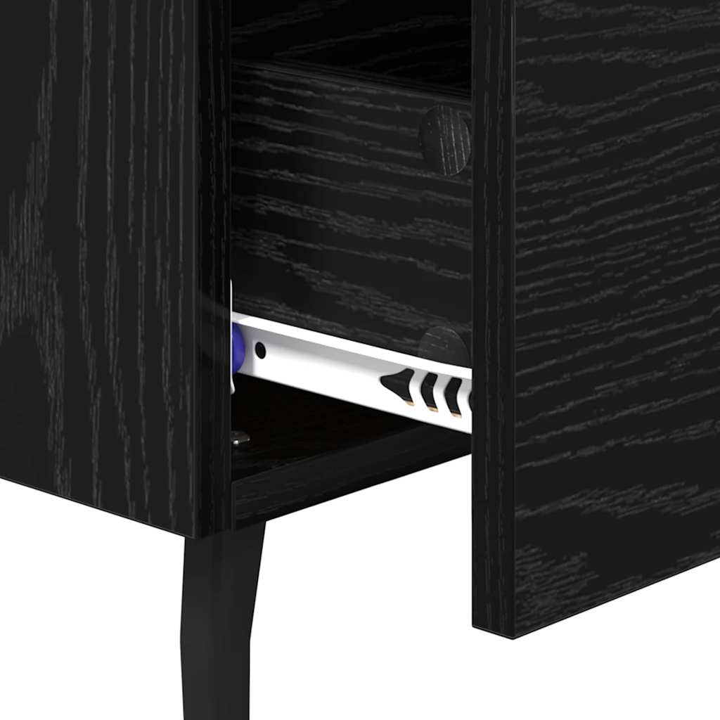 Nachttisch 2 pcs Schwarz Eichen-Optik 40 x 35 x 47,5 cm