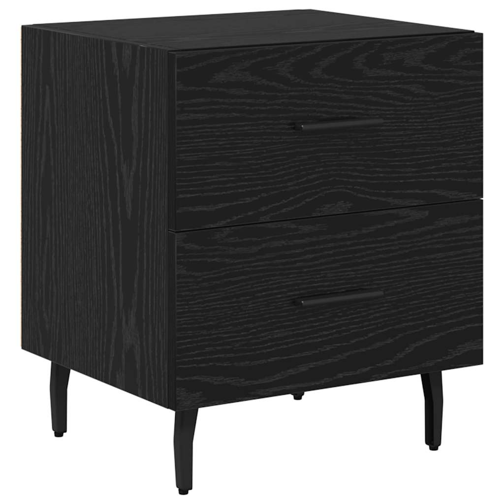 Nachttisch 2 pcs Schwarz Eichen-Optik 40 x 35 x 47,5 cm