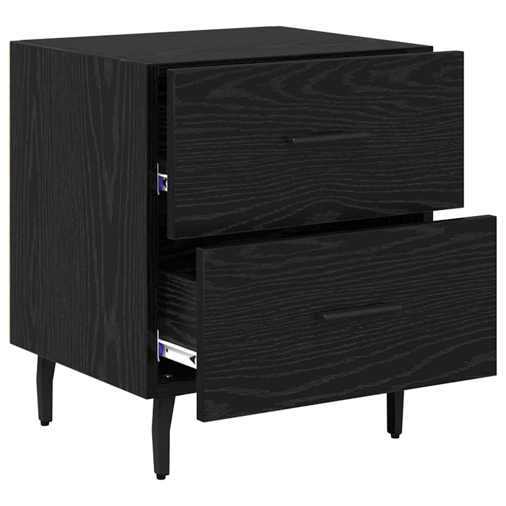 Nachttisch 2 pcs Schwarz Eichen-Optik 40 x 35 x 47,5 cm
