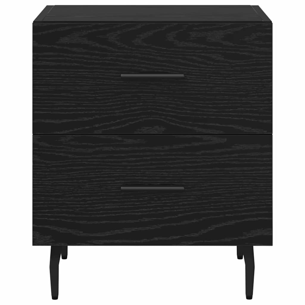 Nachttisch 2 pcs Schwarz Eichen-Optik 40 x 35 x 47,5 cm