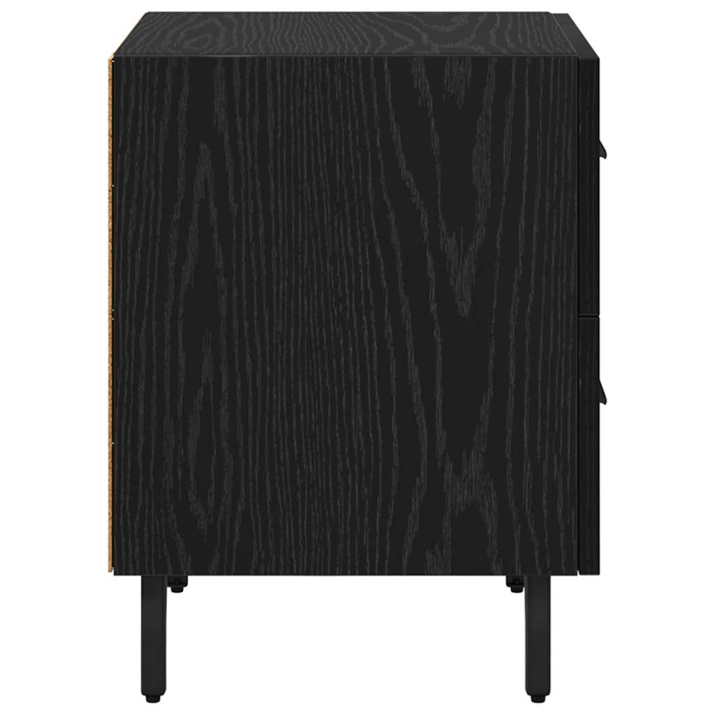 Nachttisch 2 pcs Schwarz Eichen-Optik 40 x 35 x 47,5 cm