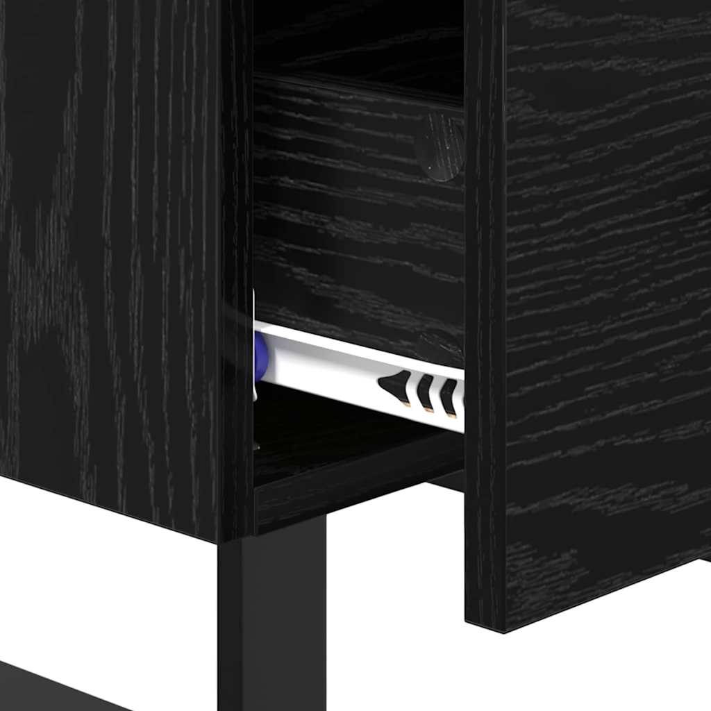 Nachttisch 2 pcs Schwarz Eichen-Optik 40 x 35 x 47,5 cm
