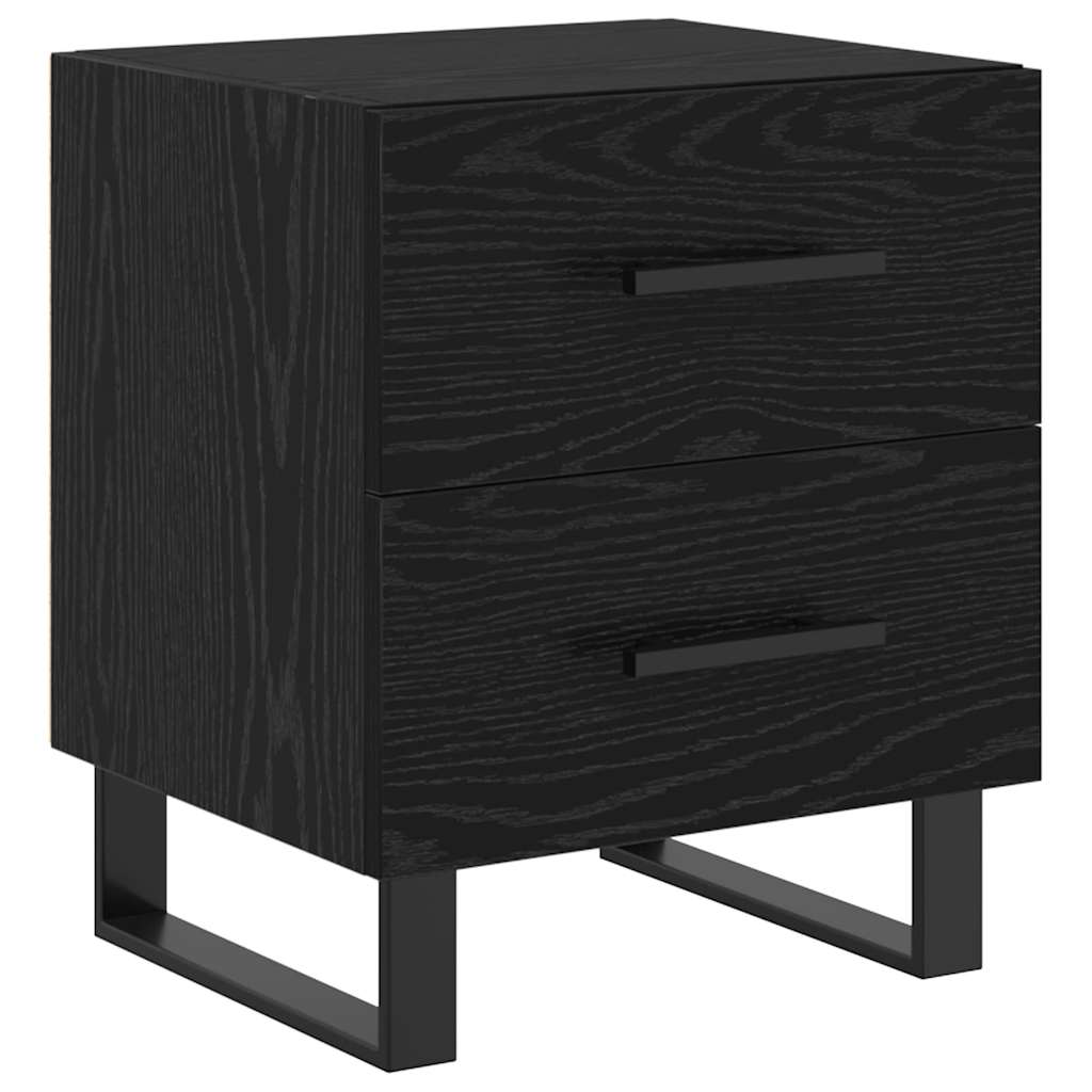 Nachttisch 2 pcs Schwarz Eichen-Optik 40 x 35 x 47,5 cm