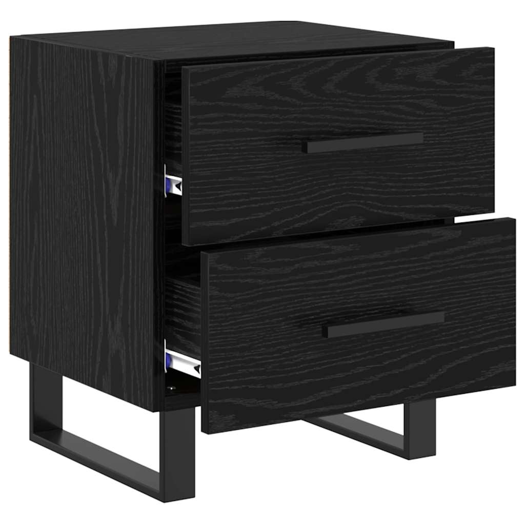 Nachttisch 2 pcs Schwarz Eichen-Optik 40 x 35 x 47,5 cm