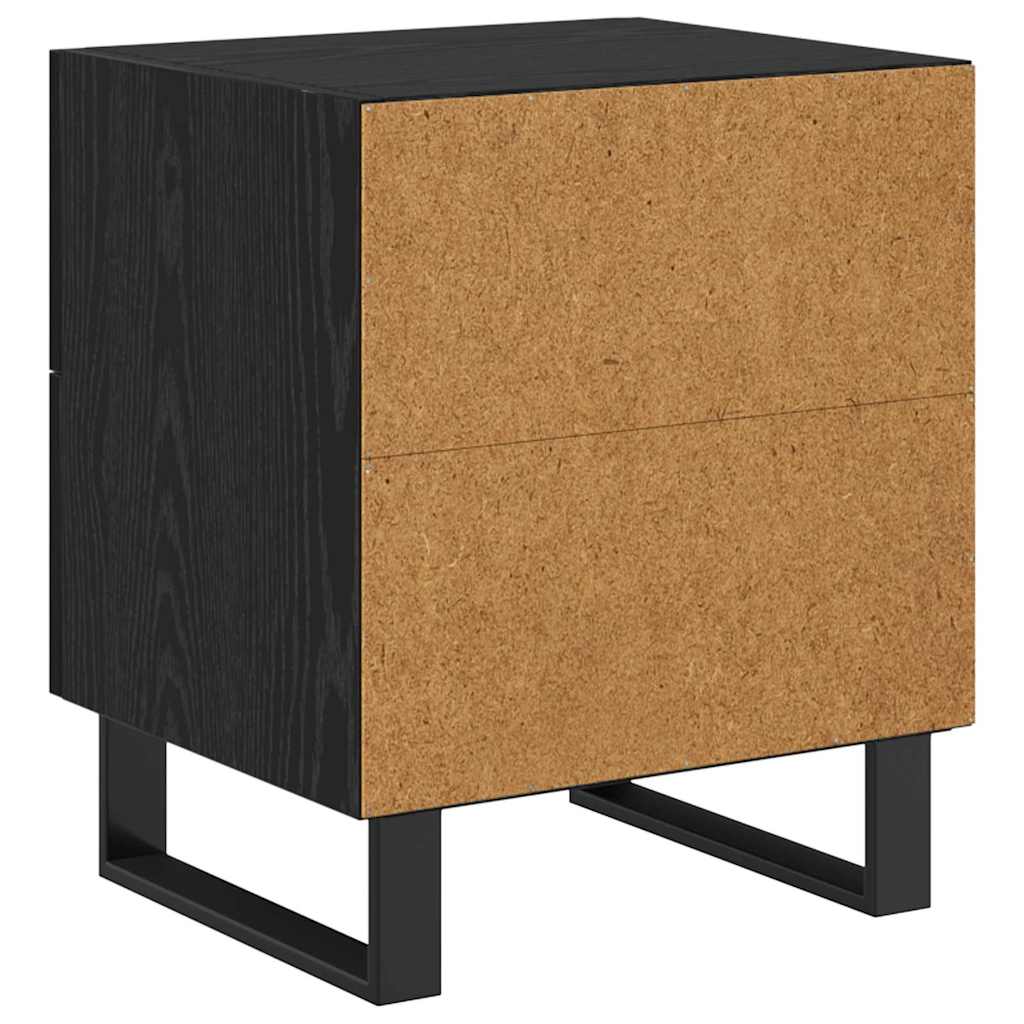 Nachttisch 2 pcs Schwarz Eichen-Optik 40 x 35 x 47,5 cm