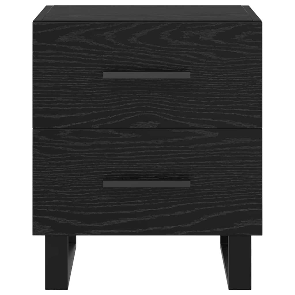 Nachttisch 2 pcs Schwarz Eichen-Optik 40 x 35 x 47,5 cm
