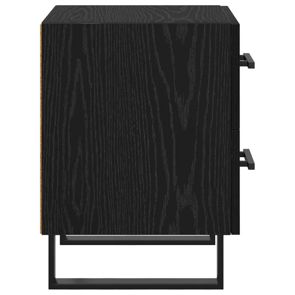 Nachttisch 2 pcs Schwarz Eichen-Optik 40 x 35 x 47,5 cm