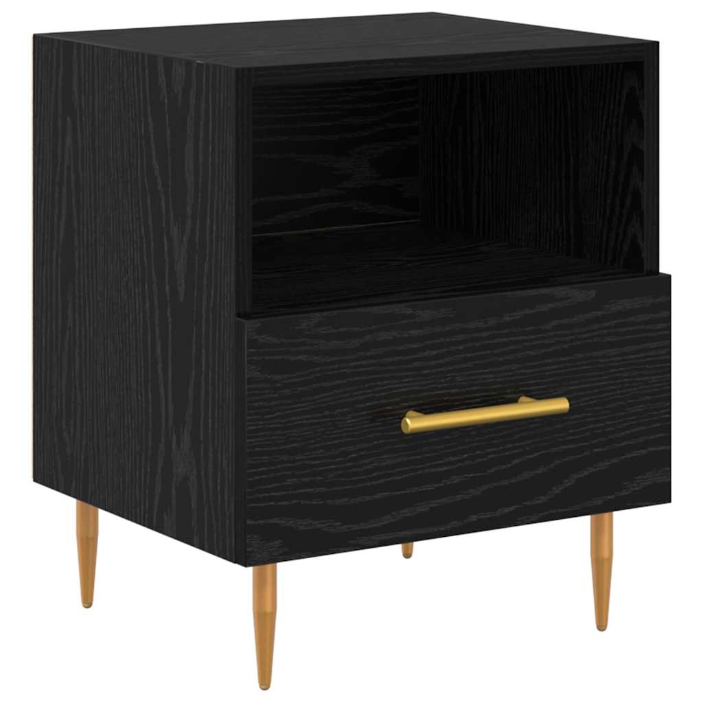 Nachttisch 2 pcs Schwarz 40 x 35 x 47,5 cm Holzwerkstoff