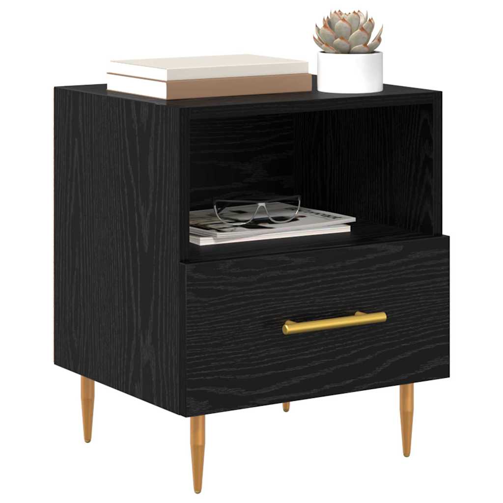 Nachttisch 2 pcs Schwarz 40 x 35 x 47,5 cm Holzwerkstoff