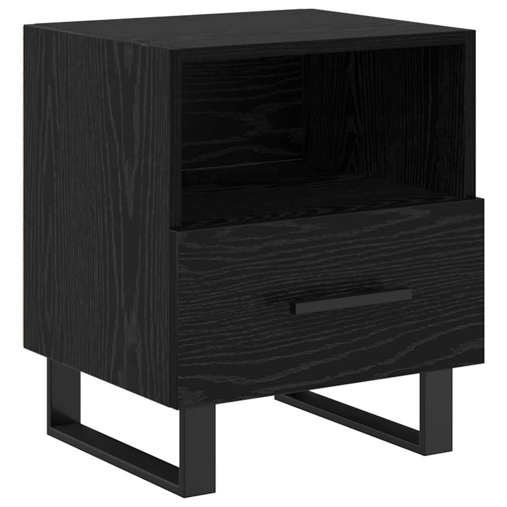 Nachttisch 2 pcs Schwarz Eichen-Optik 40 x 35 x 47,5 cm