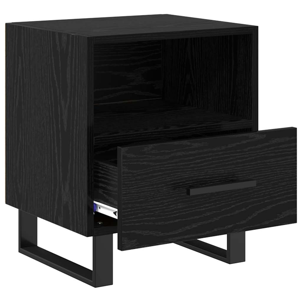 Nachttisch 2 pcs Schwarz Eichen-Optik 40 x 35 x 47,5 cm