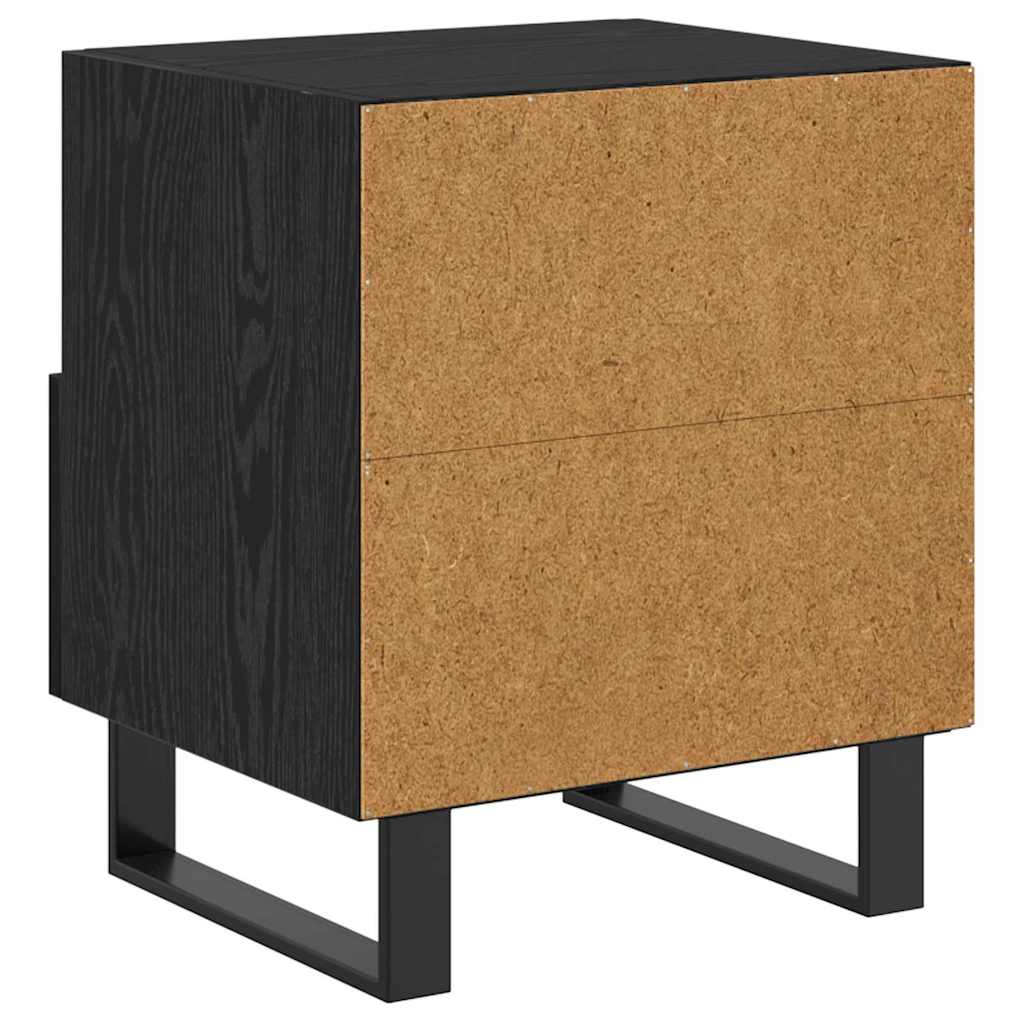 Nachttisch 2 pcs Schwarz Eichen-Optik 40 x 35 x 47,5 cm