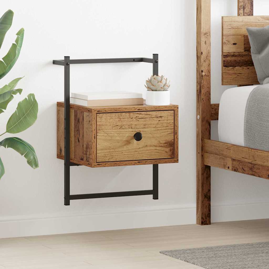 Nachttisch mit Schubladen Altholz 35 x 30 x 51 cm Holzwerkstoff