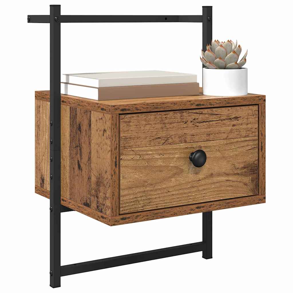 Nachttisch mit Schubladen Altholz 35 x 30 x 51 cm Holzwerkstoff
