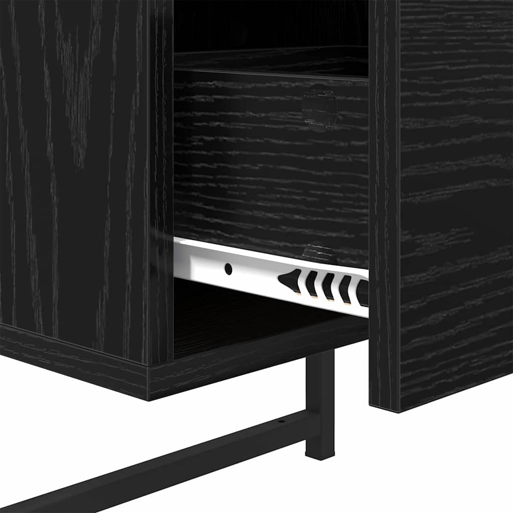 Nachttisch 2 pcs Schwarz Eichen-Optik 35 x 30 x 51 cm
