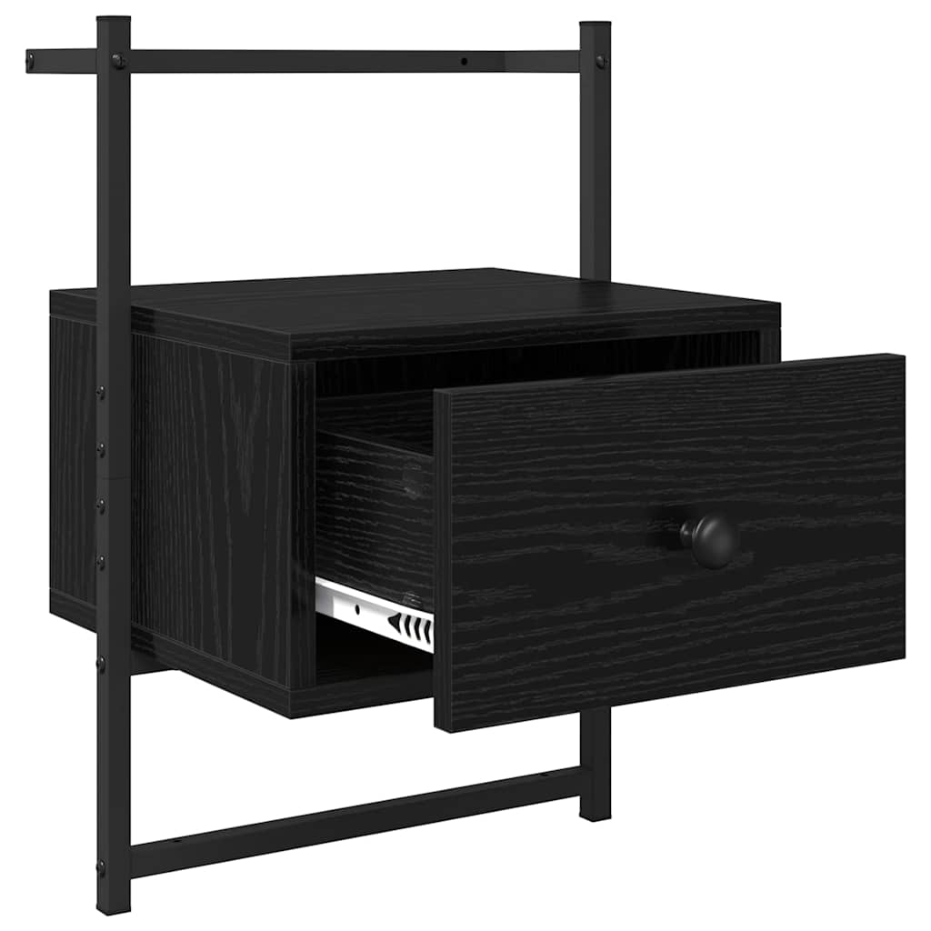 Nachttisch 2 pcs Schwarz Eichen-Optik 35 x 30 x 51 cm