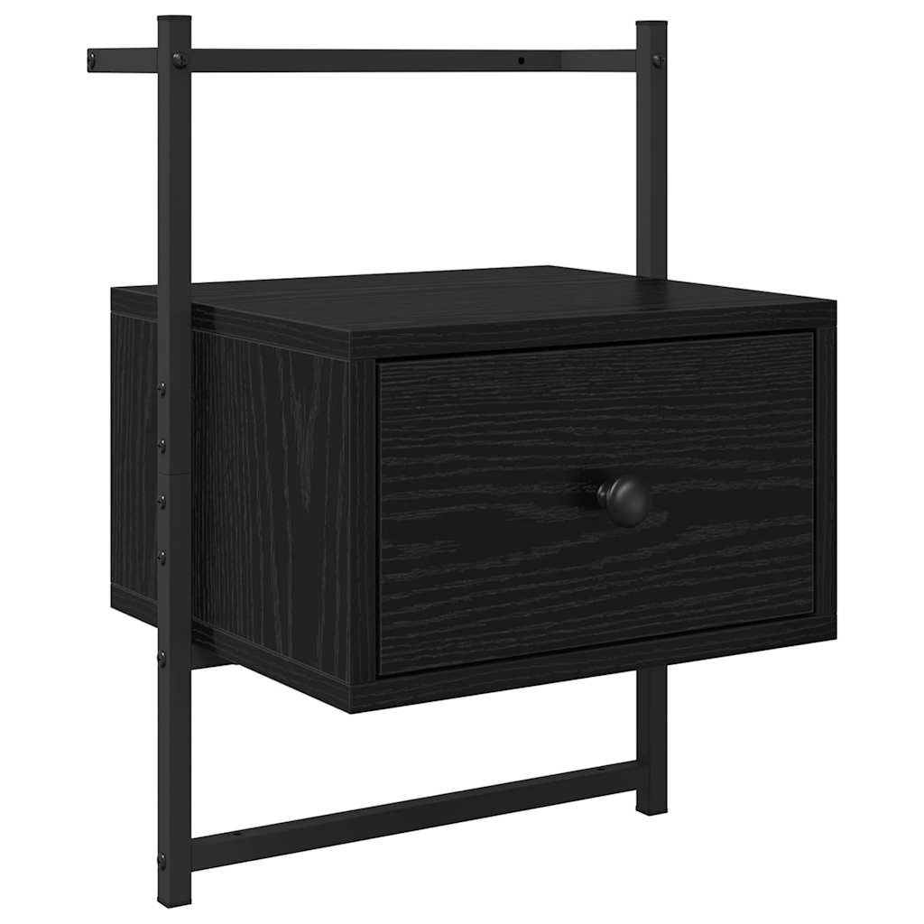 Nachttisch 2 pcs Schwarz Eichen-Optik 35 x 30 x 51 cm