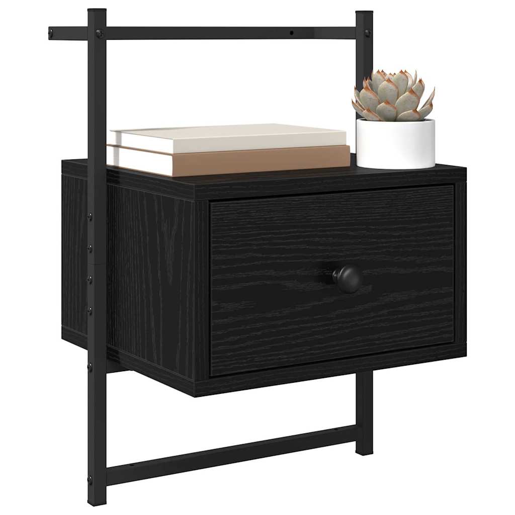 Nachttisch 2 pcs Schwarz Eichen-Optik 35 x 30 x 51 cm