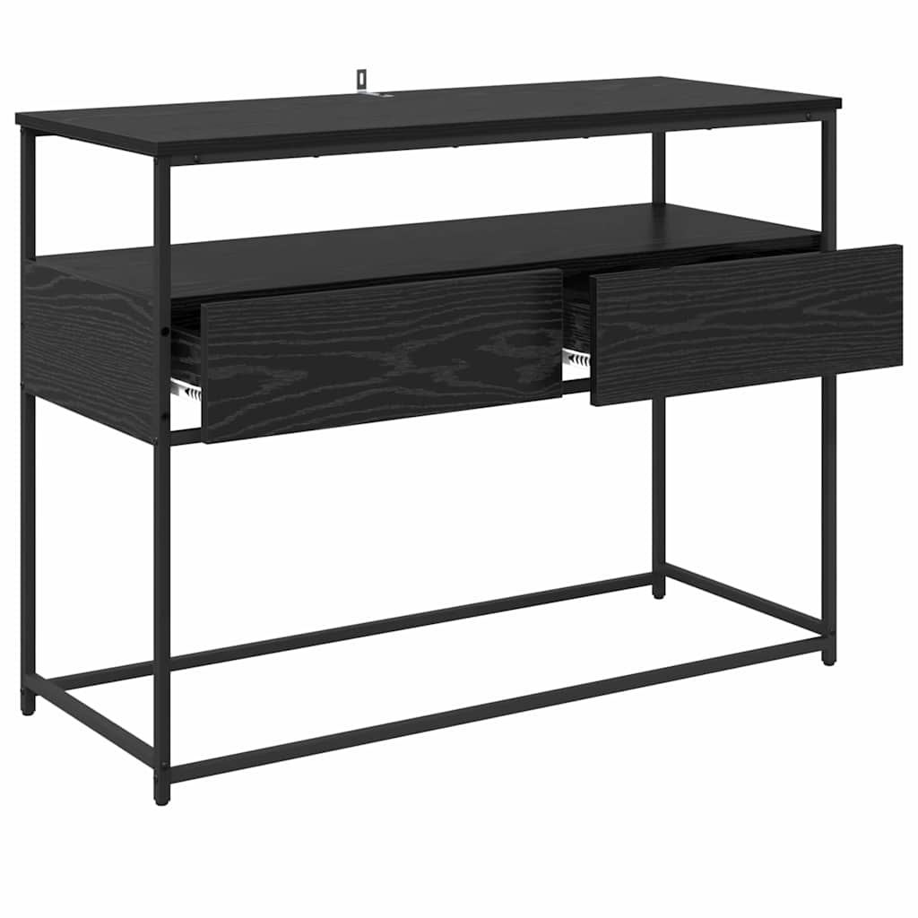 Konsolentisch Schwarz Eichen-Optik 100 x 40 x 75 cm