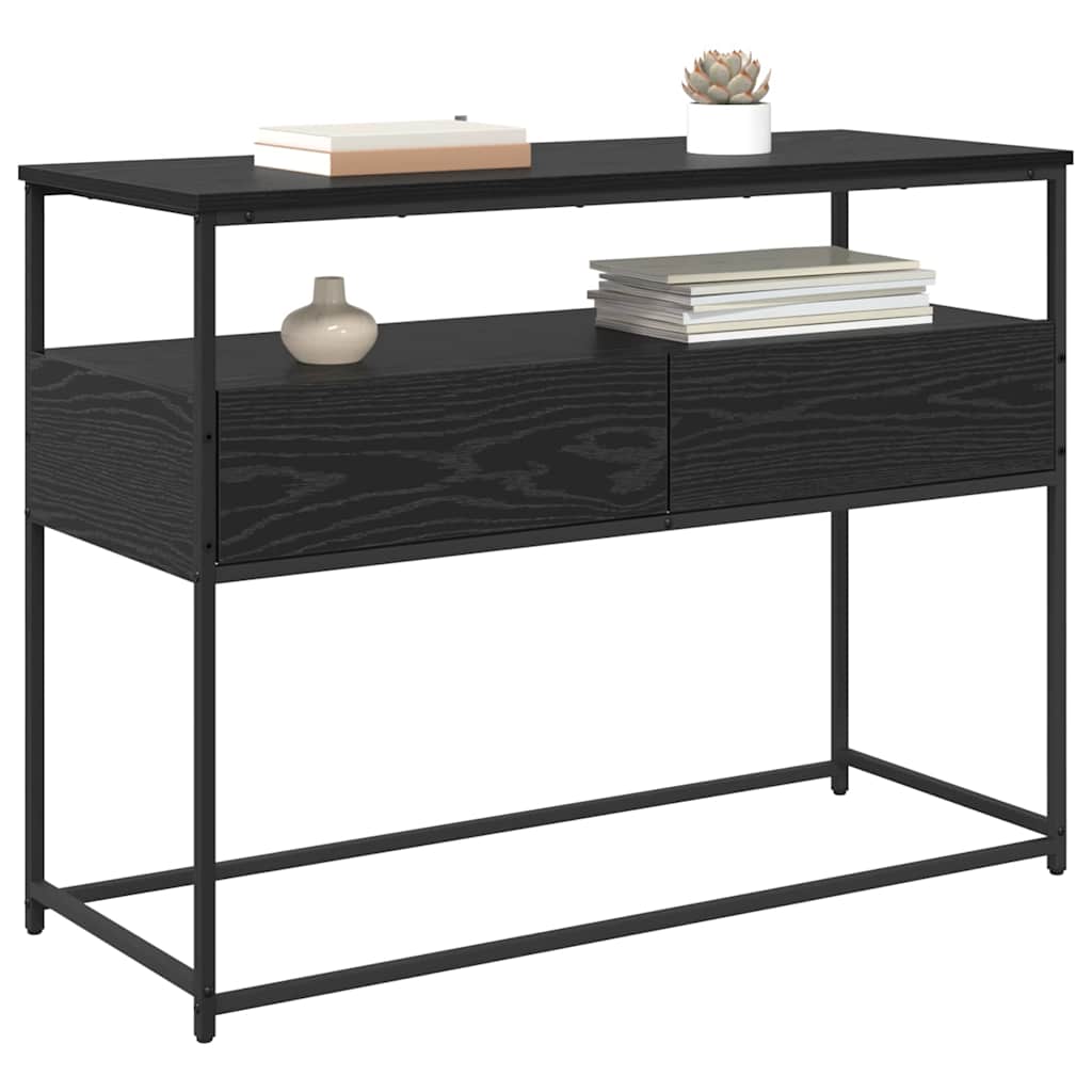 Konsolentisch Schwarz Eichen-Optik 100 x 40 x 75 cm