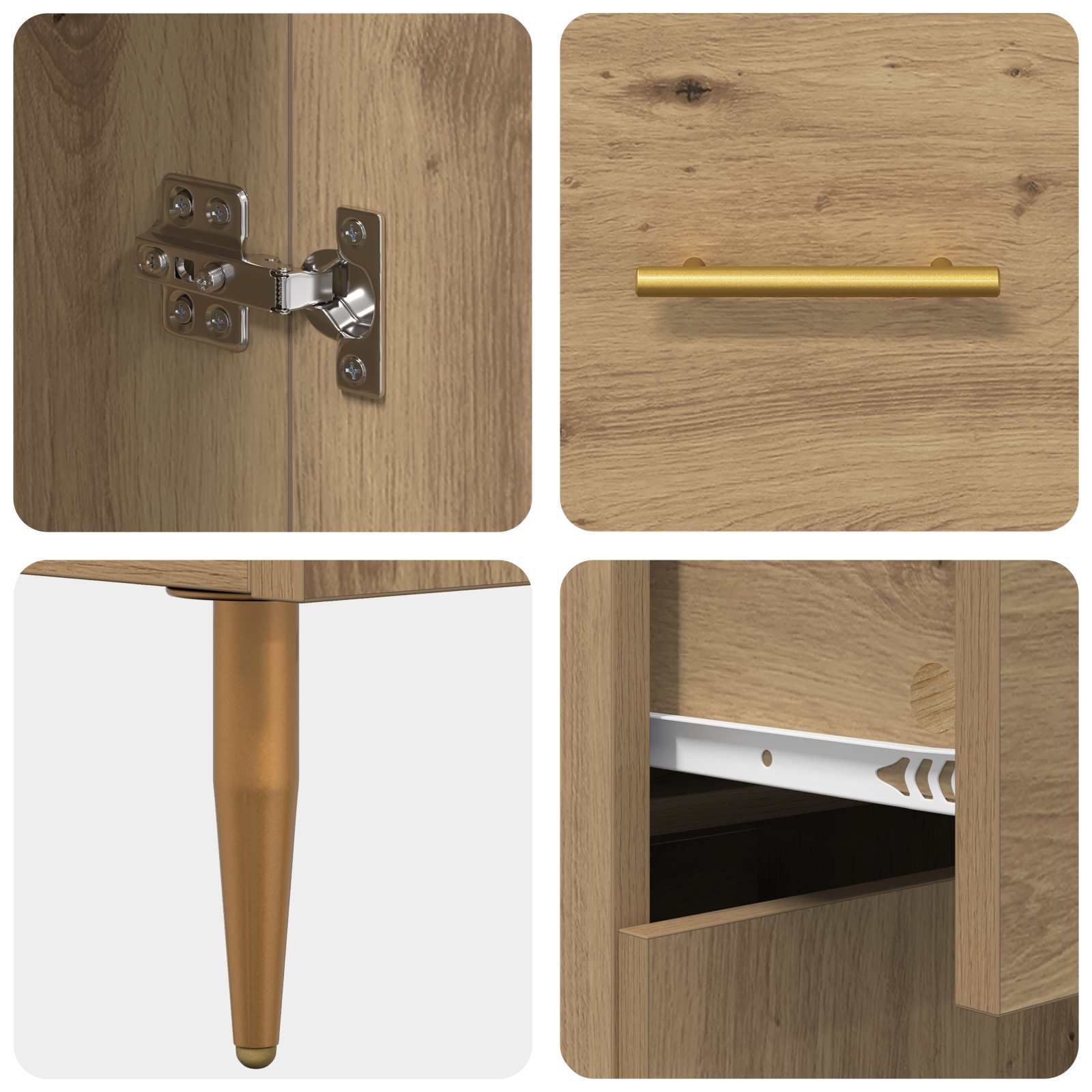 Sideboard Artisan-Eiche 69,5 x 34 x 90 cm Holzwerkstoff