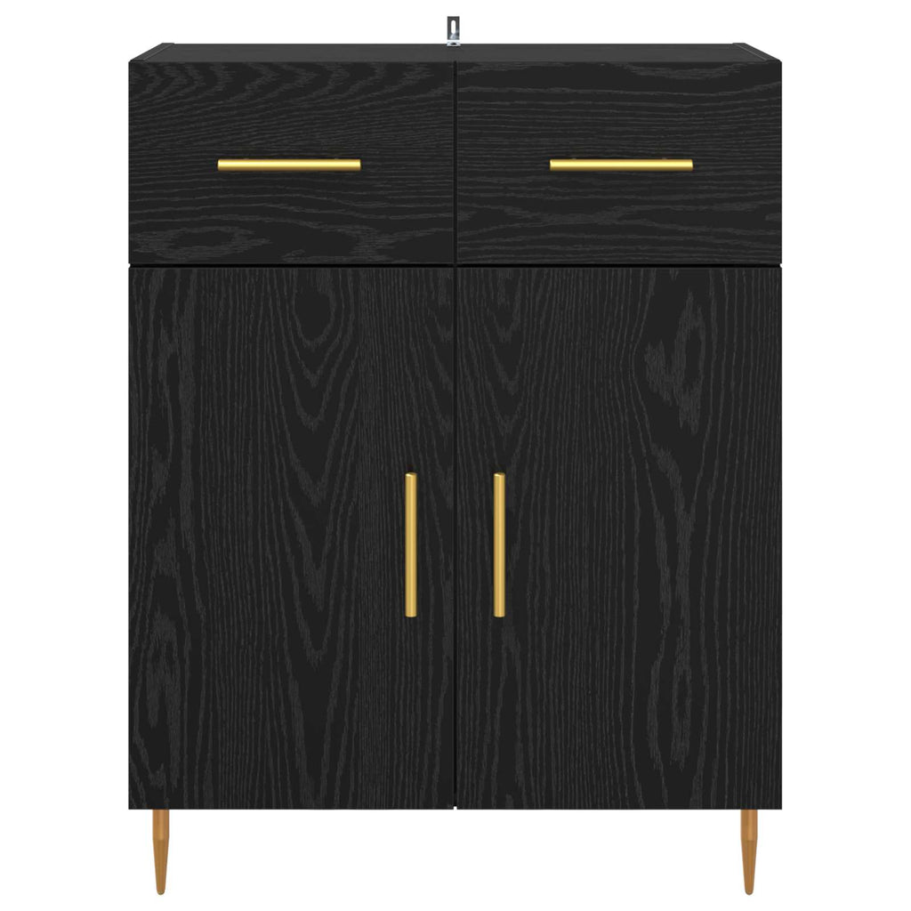 Sideboard Schwarz Eichen-Optik 69,5 x 34 x 90 cm Holzwerkstoff