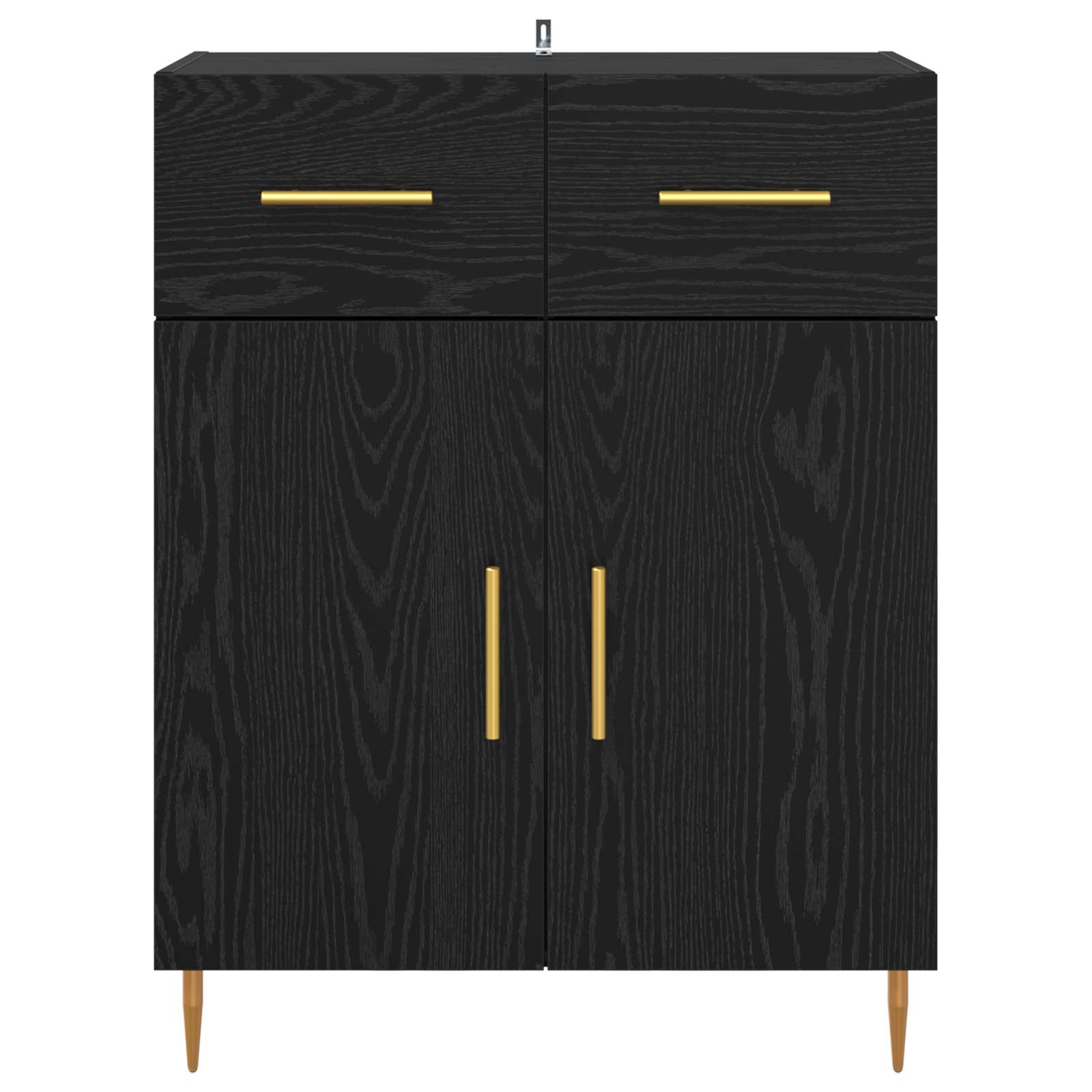 Sideboard Schwarz Eichen-Optik 69,5 x 34 x 90 cm Holzwerkstoff