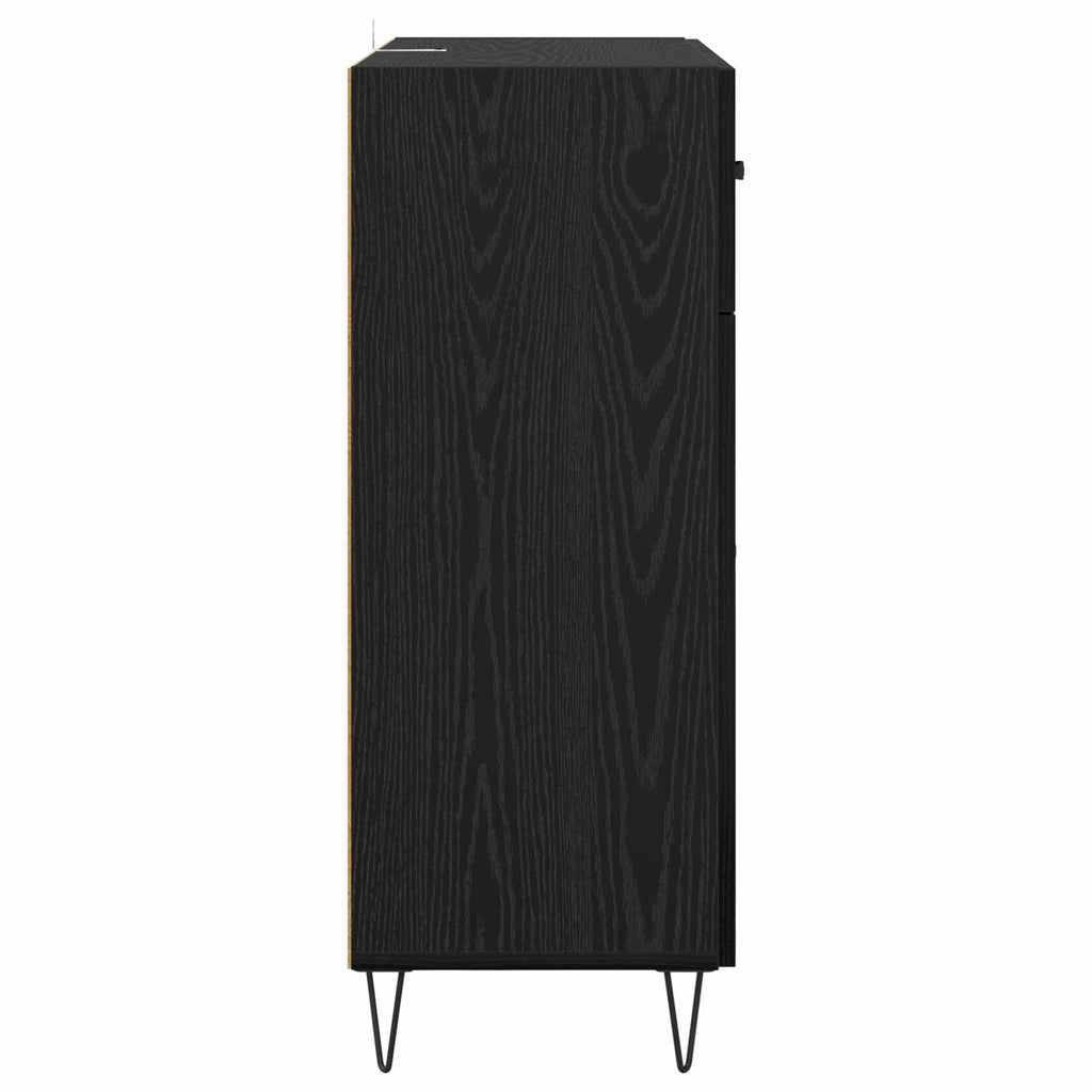 Sideboard Schwarz Eichen-Optik 69,5 x 34 x 90 cm Holzwerkstoff