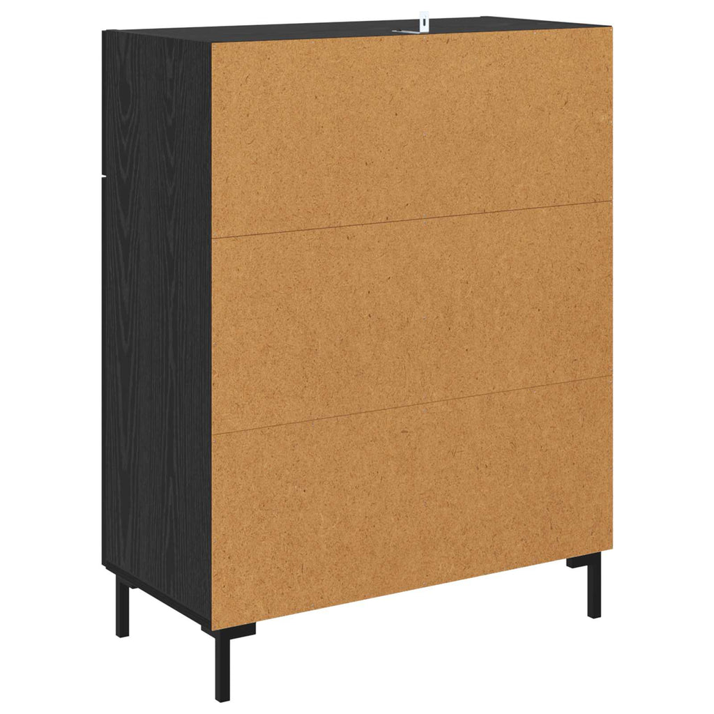 Sideboard Schwarz Eichen-Optik 69,5 x 34 x 90 cm Holzwerkstoff
