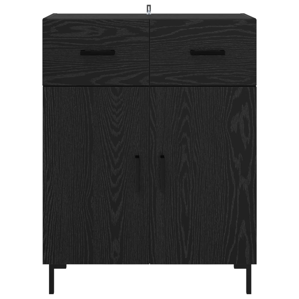 Sideboard Schwarz Eichen-Optik 69,5 x 34 x 90 cm Holzwerkstoff