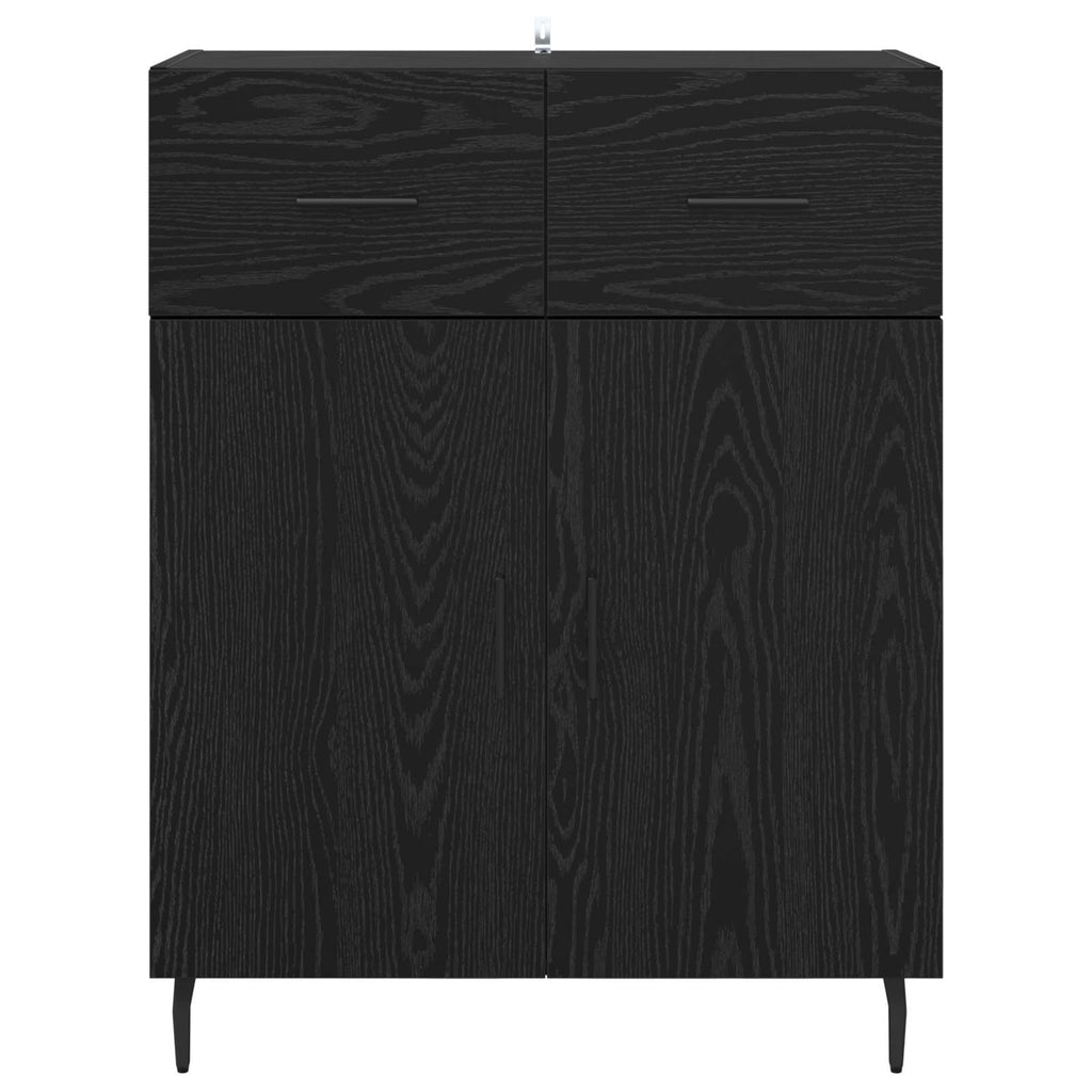 Sideboard Schwarz Eichen-Optik 69,5 x 34 x 90 cm Holzwerkstoff