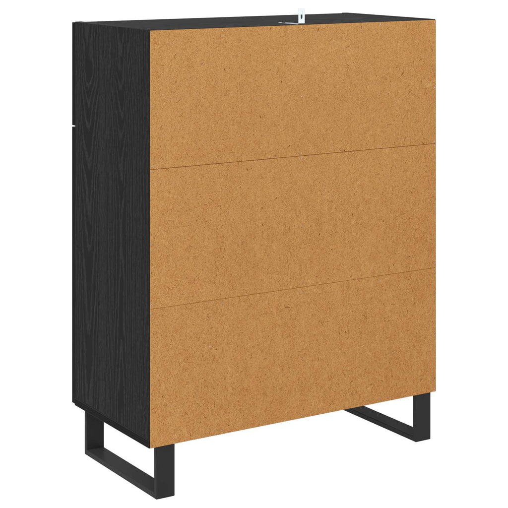 Sideboard Schwarz Eichen-Optik 69,5 x 34 x 90 cm Holzwerkstoff