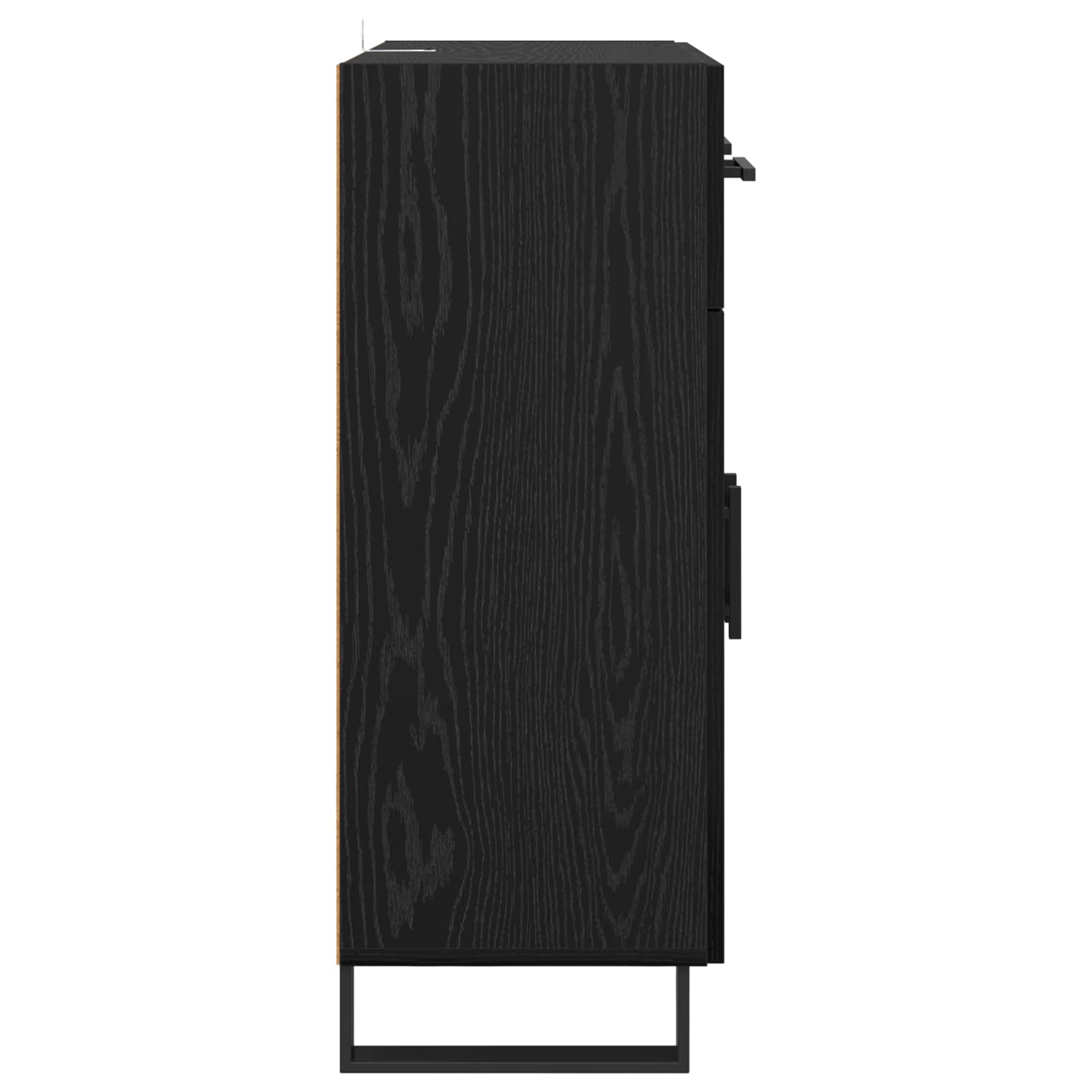 Sideboard Schwarz Eichen-Optik 69,5 x 34 x 90 cm Holzwerkstoff